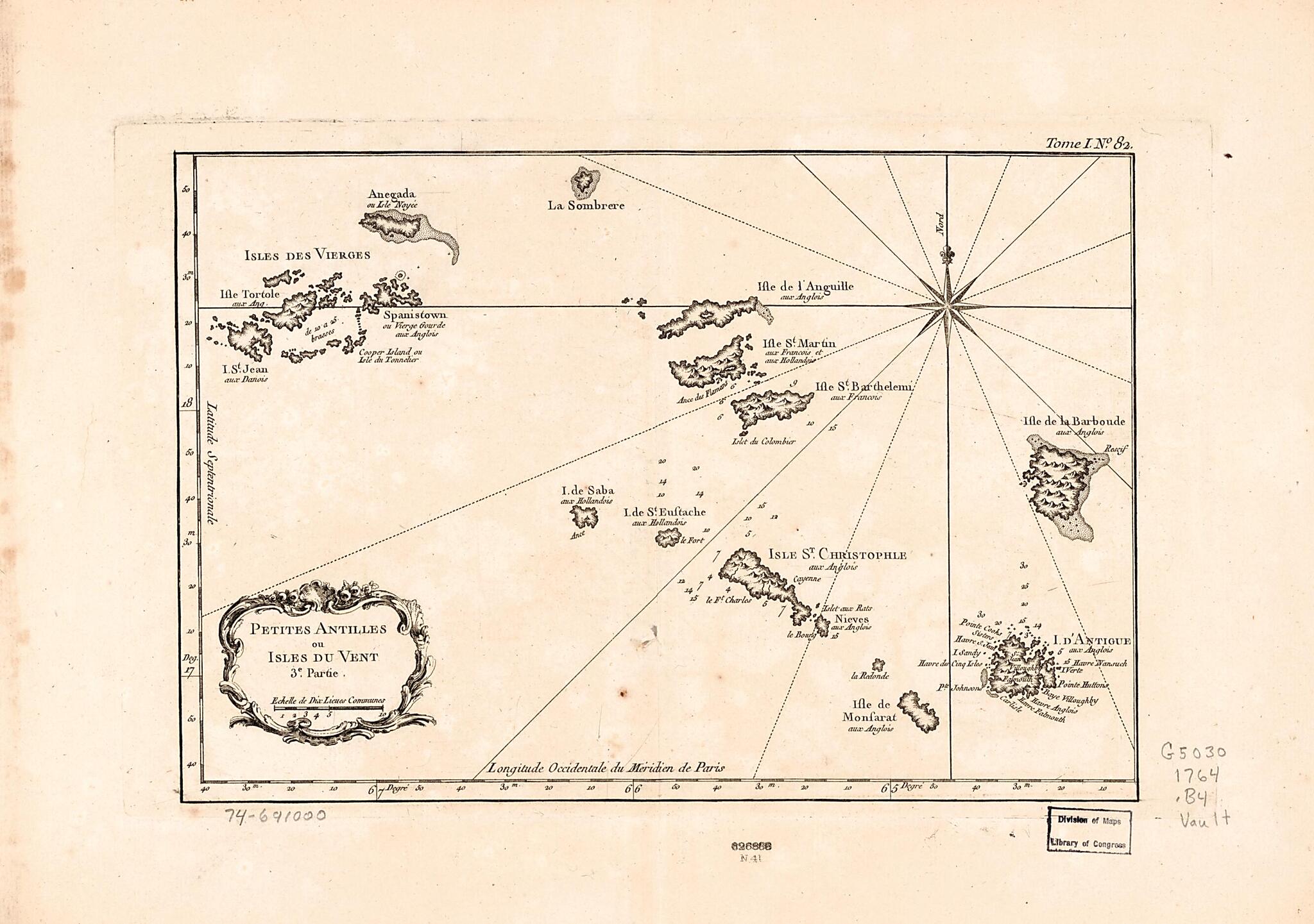 Petites Antilles Ou Isles Du Vent 3e. Partie 1764 by Relic Map Company