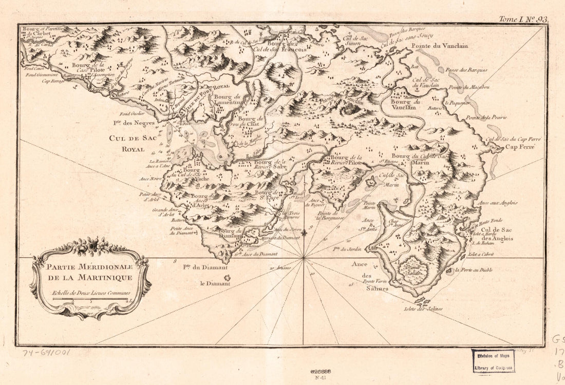 Partie Méridionale De La Martinique 1764 by Relic Map Company
