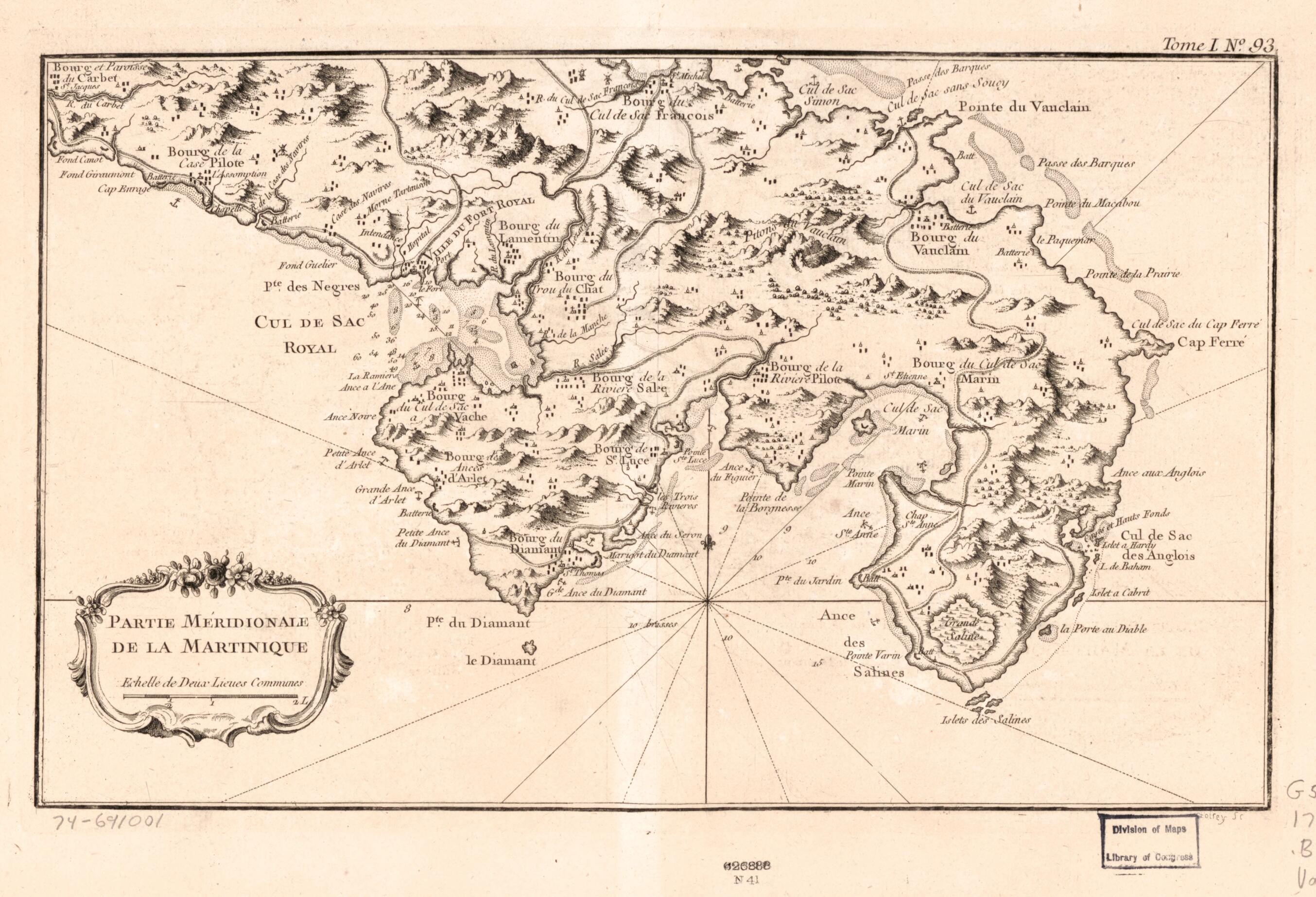 Partie Méridionale De La Martinique 1764 by Relic Map Company
