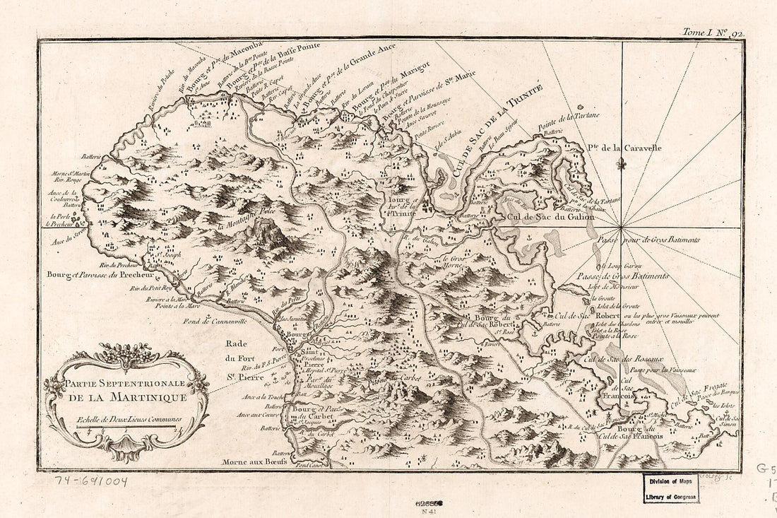 Partie Septentrionale De La Martinique 1764 by Relic Map Company