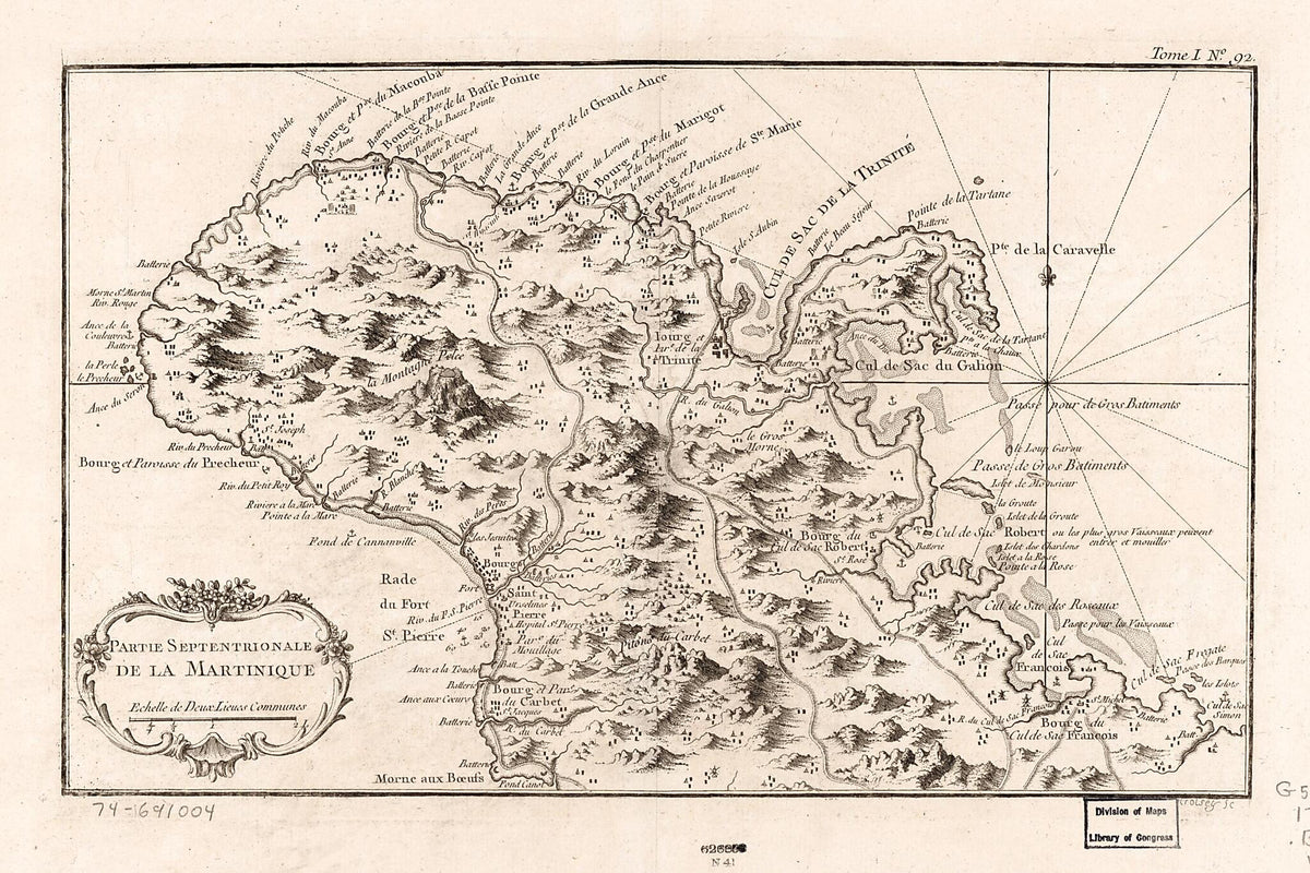 Partie Septentrionale De La Martinique 1764 by Relic Map Company