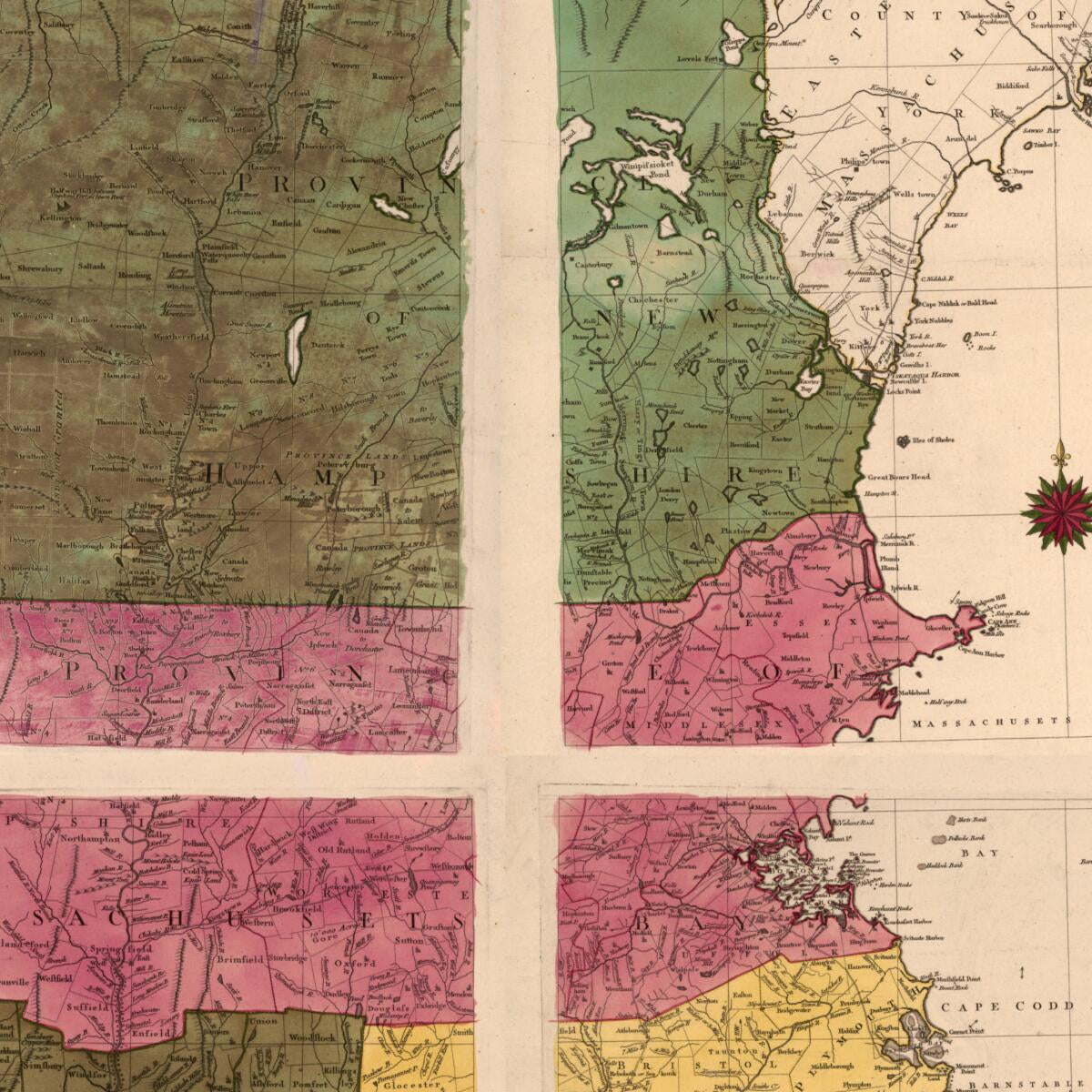 This old map of A Map of the Most Inhabited Part of New England : Containing the Provinces of Massachusets Bay and New Hampshire, With the Colonies of Conecticut and Rhode Island, Divided Into Counties and Townships from 1776 was created by Tobias Conrad