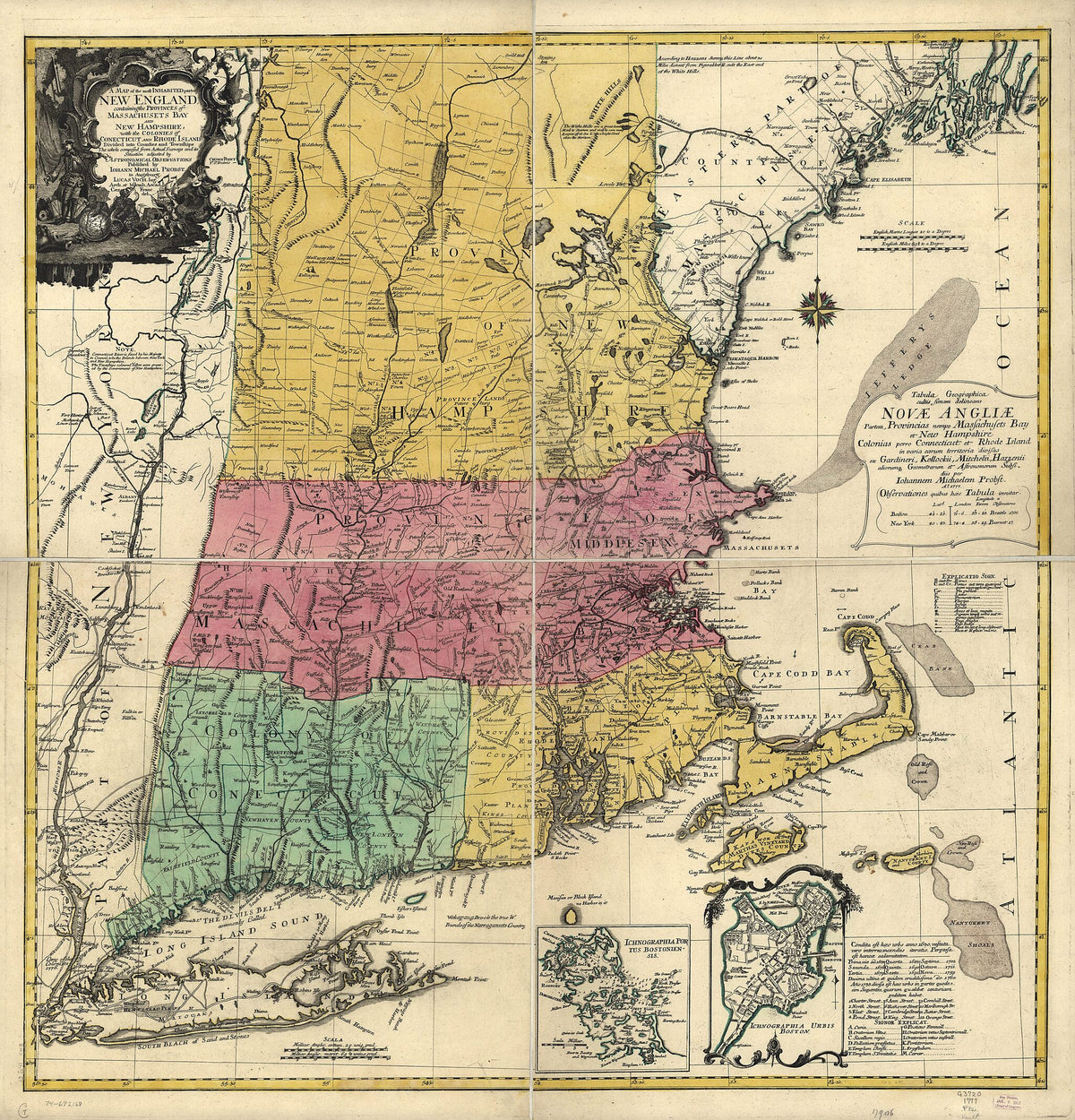 A Map of the Most Inhabited Part of New England, Containing the Provinces of Massachusets Bay and New Hampshire, With the Colonies of Conecticut and Rhode Island, Divided Into Counties and Townships; the Whole Composed from Actual Surveys and Its Situ... by Relic Map Company