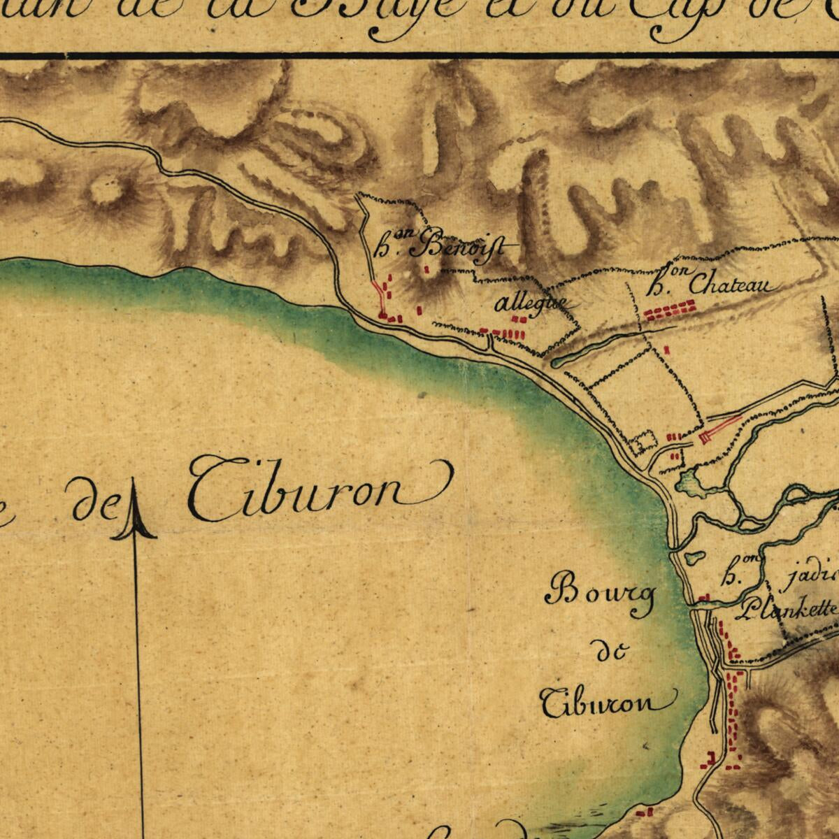 This old map of Plan De La Baye Et Du Cap De Tiburon from 1700 was created by  in 1700