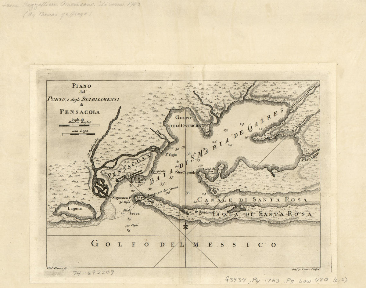 Piano Del Porto, E Degli Stabilimenti Di Pensacola 1763 by Relic Map Company