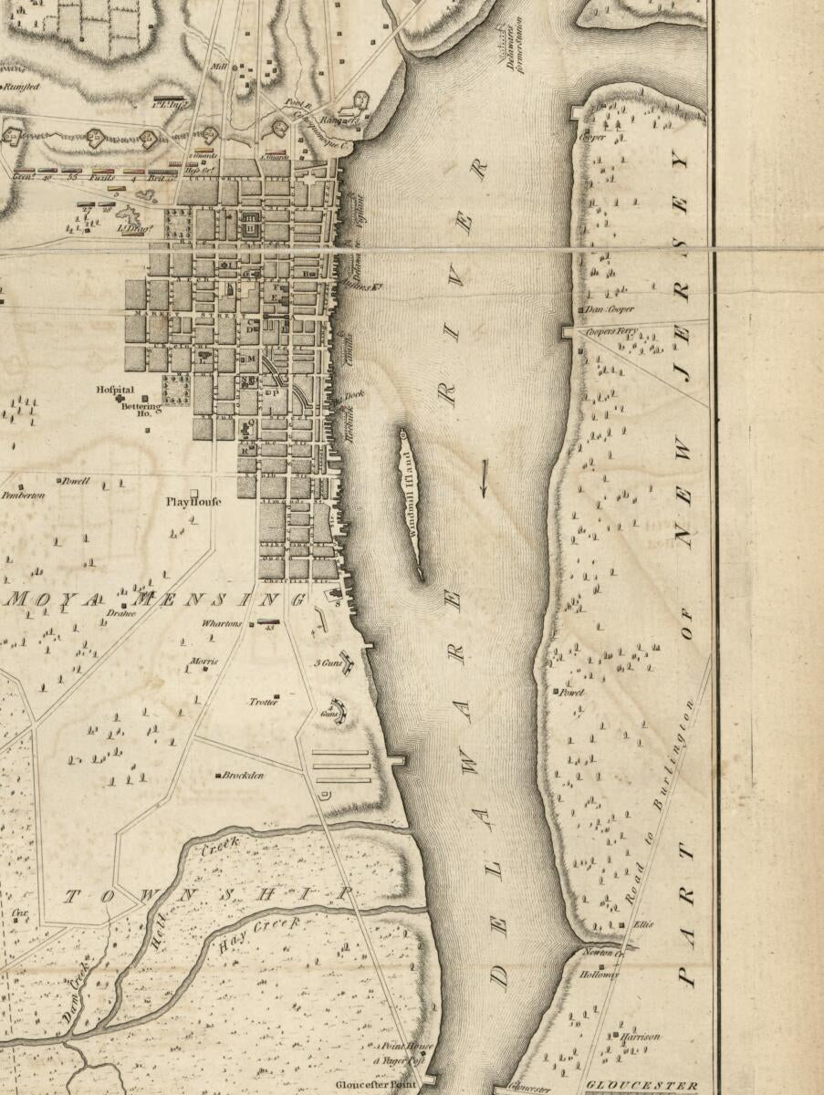 This old map of A Plan of the City and Environs of Philadelphia : With the Works and Encampments of His Majesty&