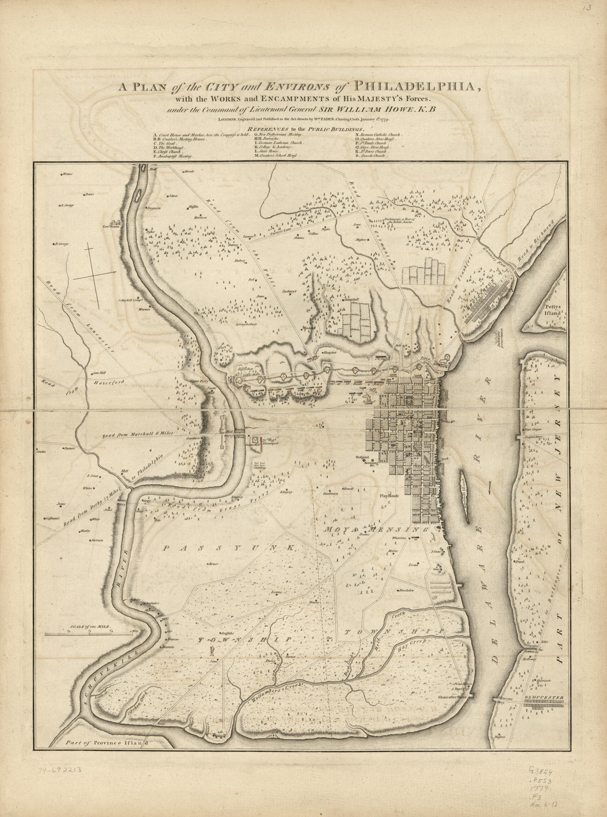 A Plan of the City and Environs of Philadelphia : With the Works and Encampments of His Majesty&