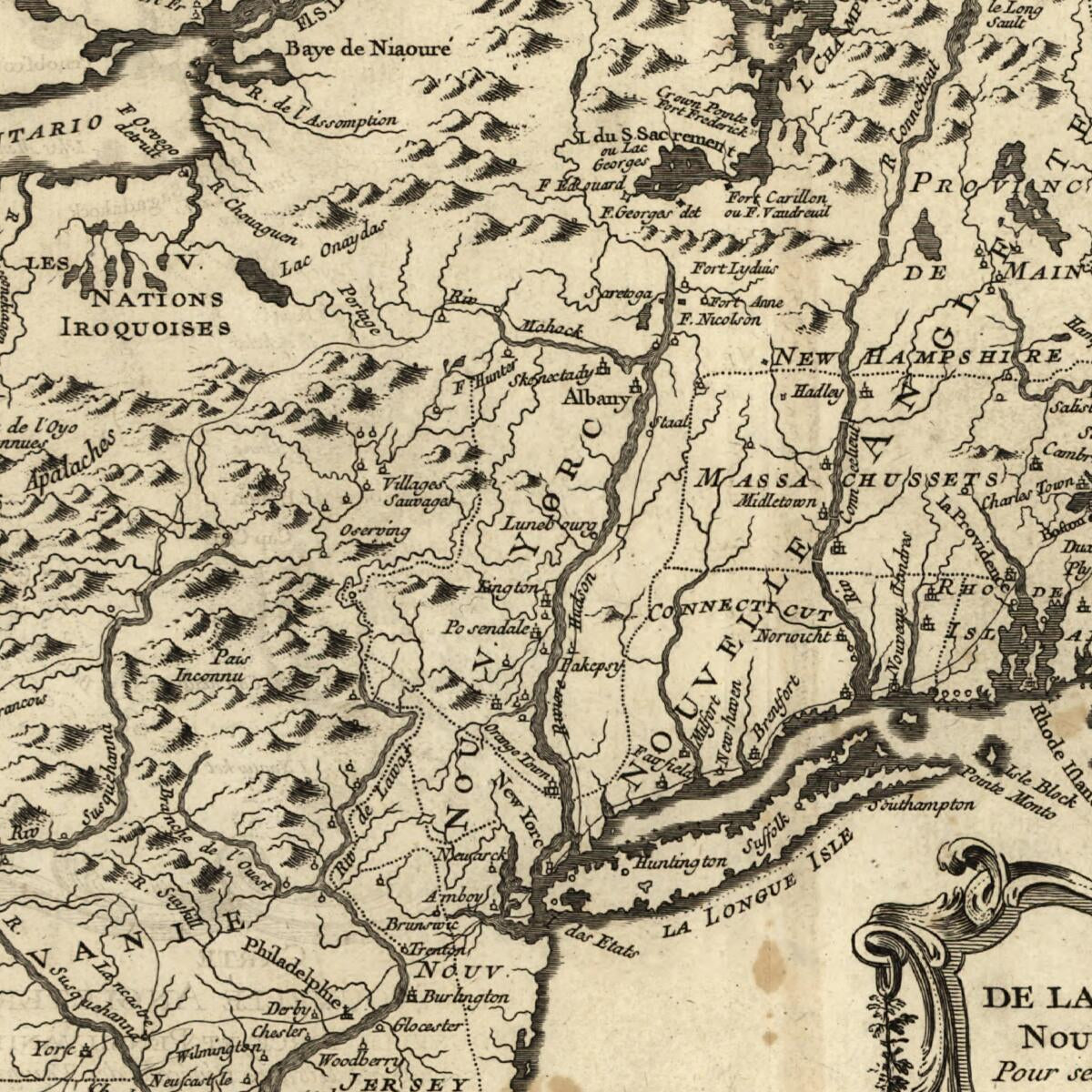 This old map of Carte De La Nouvelle Angleterre, Nouvelle Yorck, Et Pensilvanie : Pour Servir à L&