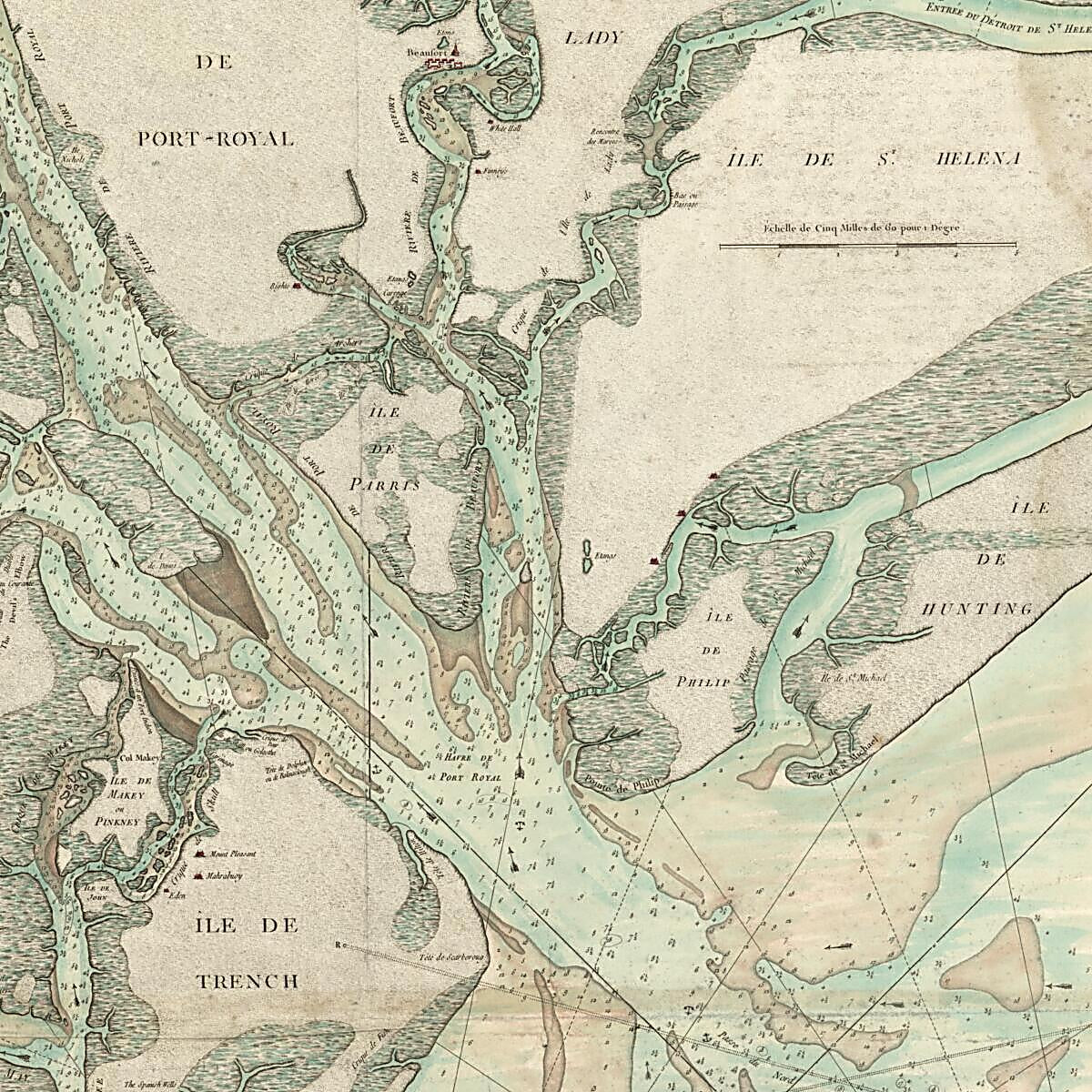 This old map of Plan De Port Royal Et De La Rivière Et Du Détroit D&