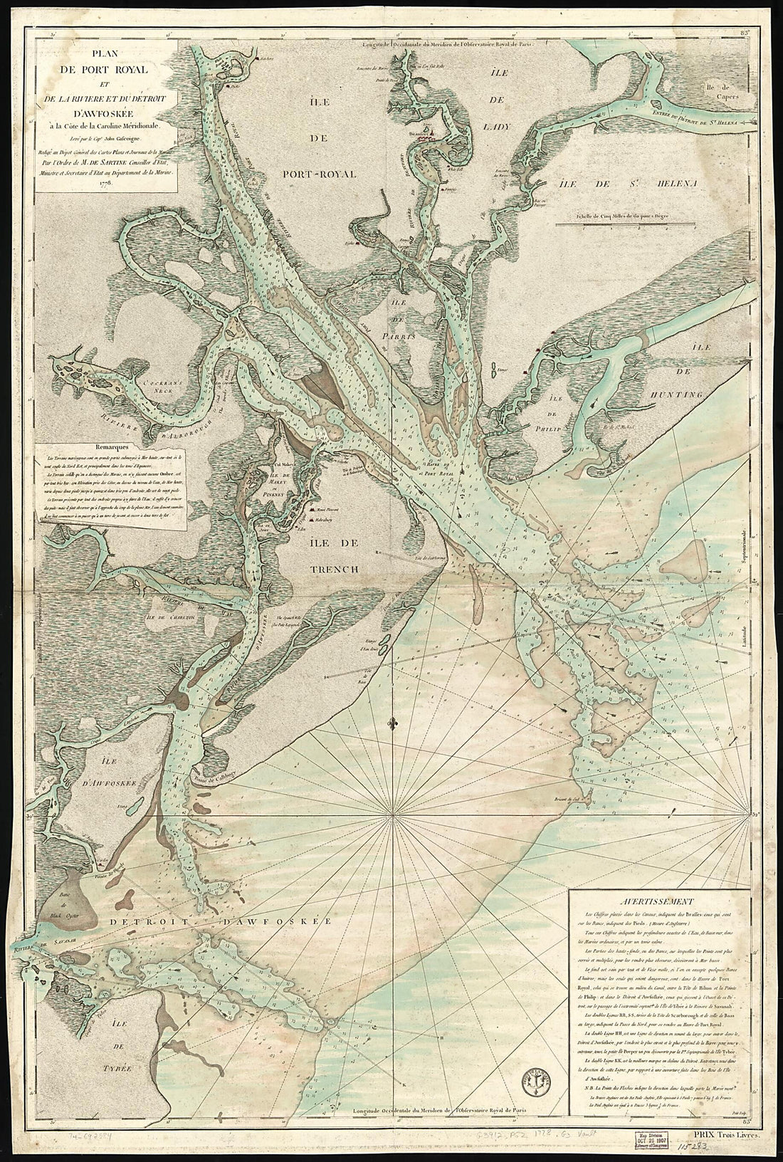 This old map of Plan De Port Royal Et De La Rivière Et Du Détroit D&