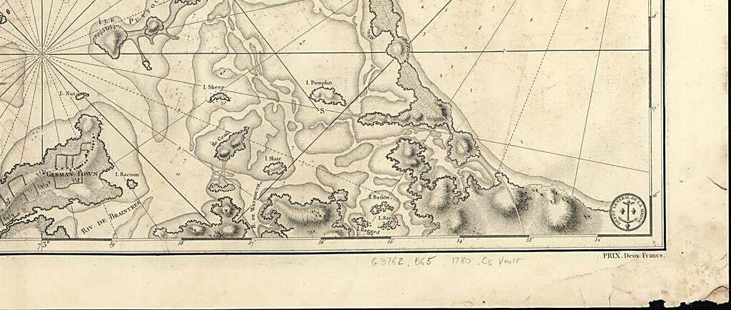This old map of Carte Particulière Du Havre De Boston Avec Les Sondes Les Bancs De Sable, Les Rochers Les Amaies Et Les Autres Directions Utiles à La Navigation from 1780 was created by Joseph Bernard Chabert, Joseph F. W. (Joseph Frederick Wallet) Des