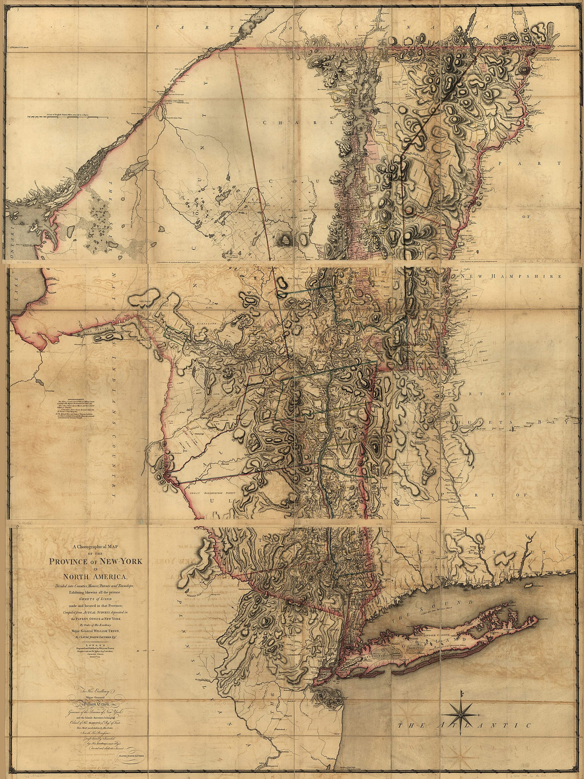 York In North America, Divided Into Counties, Manors, Patents and Townships; Exhibiting Likewise All the Private Grants of Land Made and Located In That Province; in 1779 by Relic Map Company