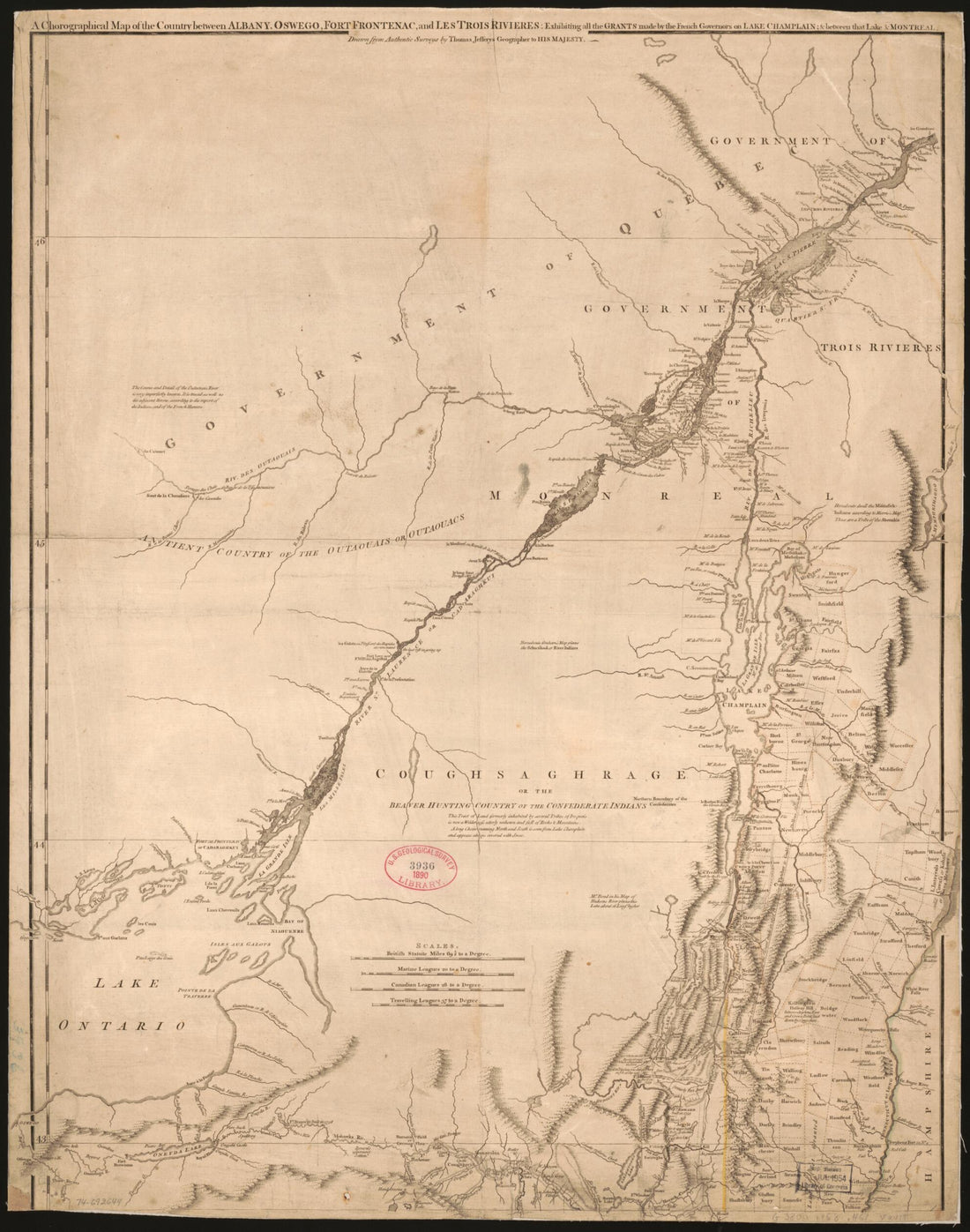 The Provinces of New York, and New Jersey; With Part of Pensilvania, and the Governments of Trois Rivières, and Montreal: 1768 by Relic Map Company