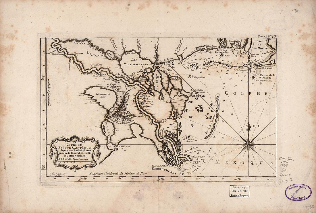 This old map of Cours Du Fleuve Saint Louis Depuis Ses Embouchures Jusqu&