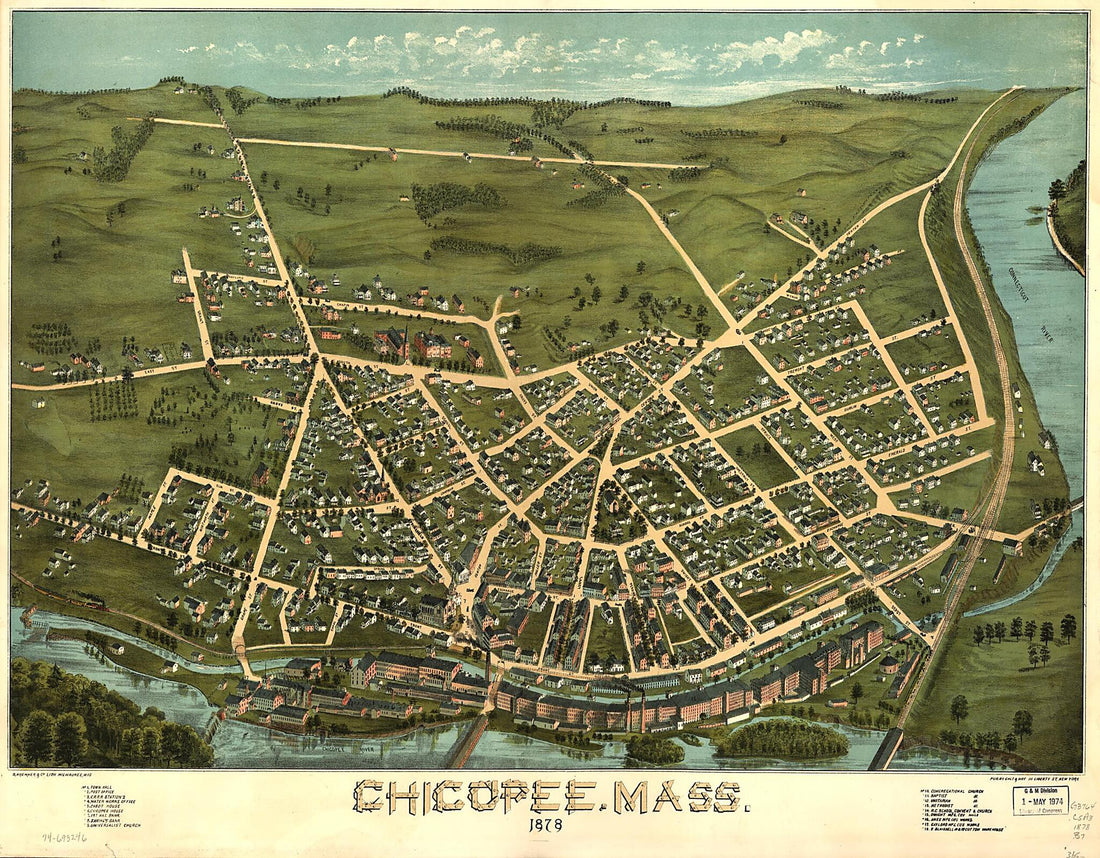 This old map of Chicopee, Massachusetts from 1878 was created by D. Bremner Co, Galt & Hoy in 1878