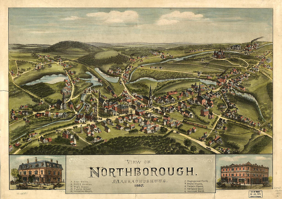 This old map of View of Northborough, Massachusetts, from 1887 was created by in 1887