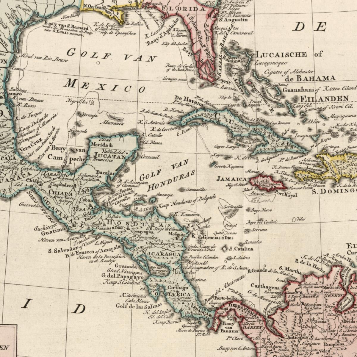 This old map of Indien from 1765 was created by Isaak Tirion in 1765