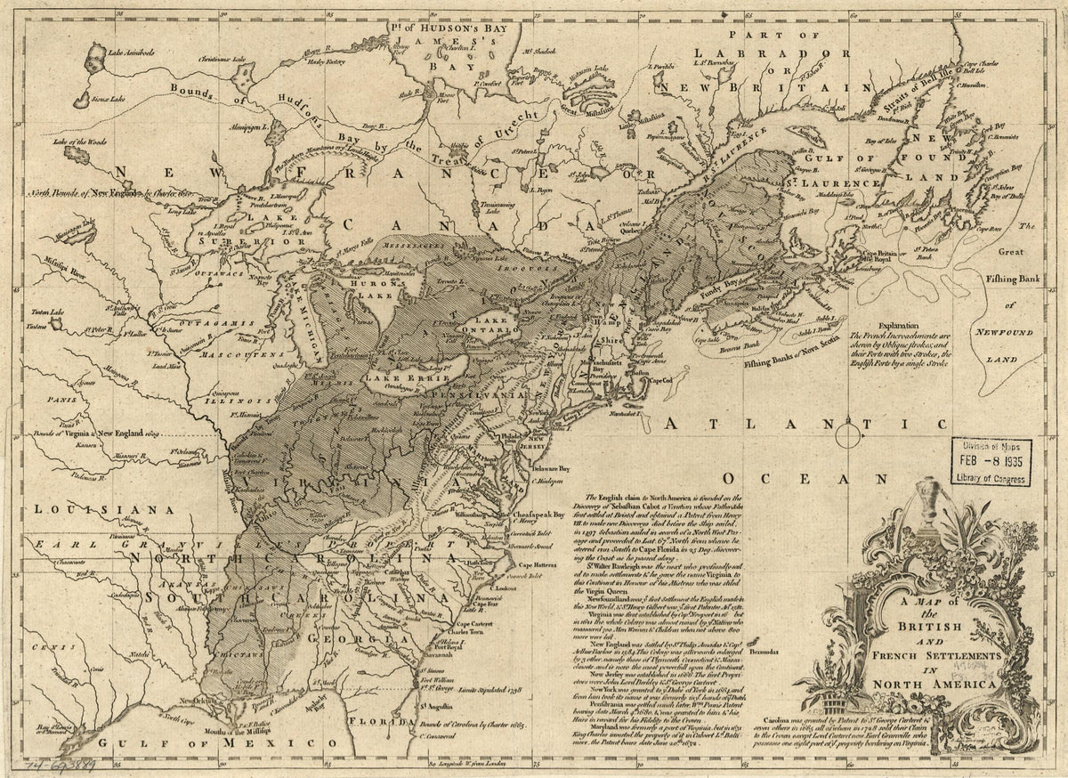 A Map of the British and French Settlements In North America 1750 by Relic Map Company