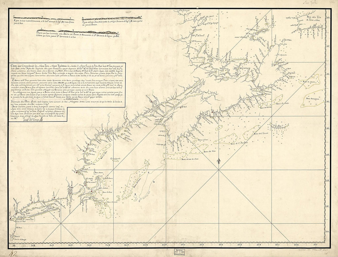 This old map of Carta Que Comprehende La Neuva York, Nueva Ynglaterra, La Acadia ò Neuva Escocia La Ysla Real, La De Sn. Juan, Con Parte De La De Terra Noba: from 1781 was created by in 1781