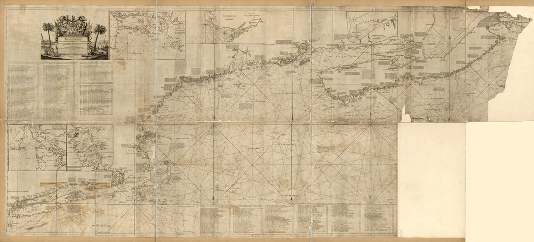 This old map of An Actual Survey of the Sea Coast from New York to the I. Cape Brition, With Tables of the Direct and Thwart Courses & Distances from Place to Place from 1775 was created by Jno. Mount and Tho. Page, Cyprian Southack in 1775