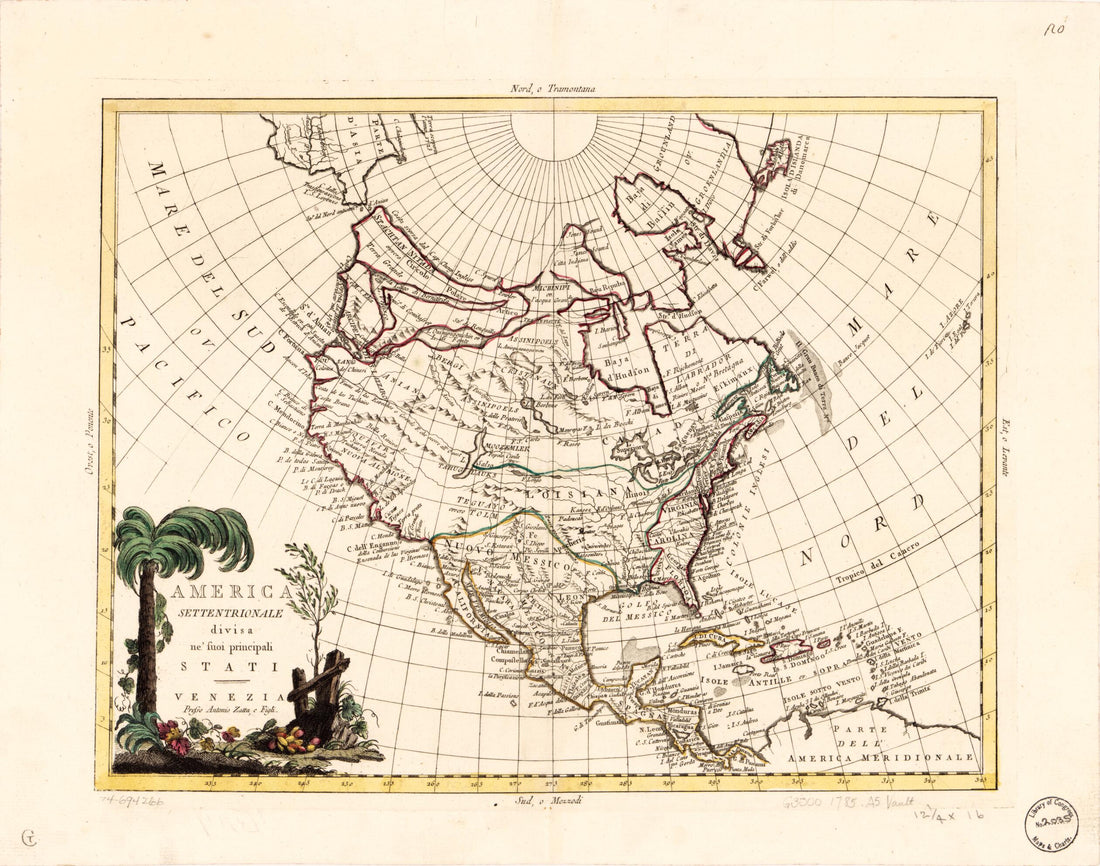 This old map of America Settentrionale Divisa Ne&