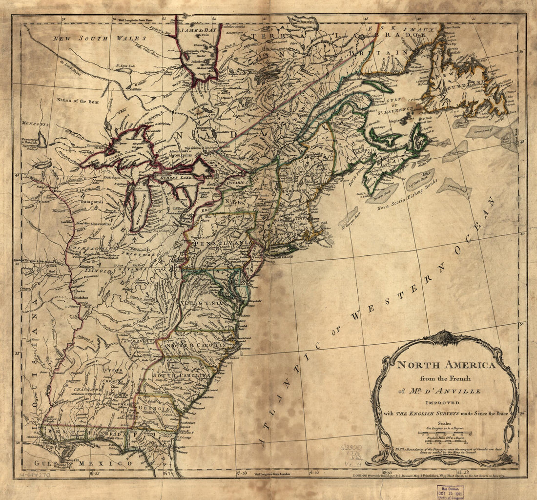 This old map of North America from the French of Mr. D&