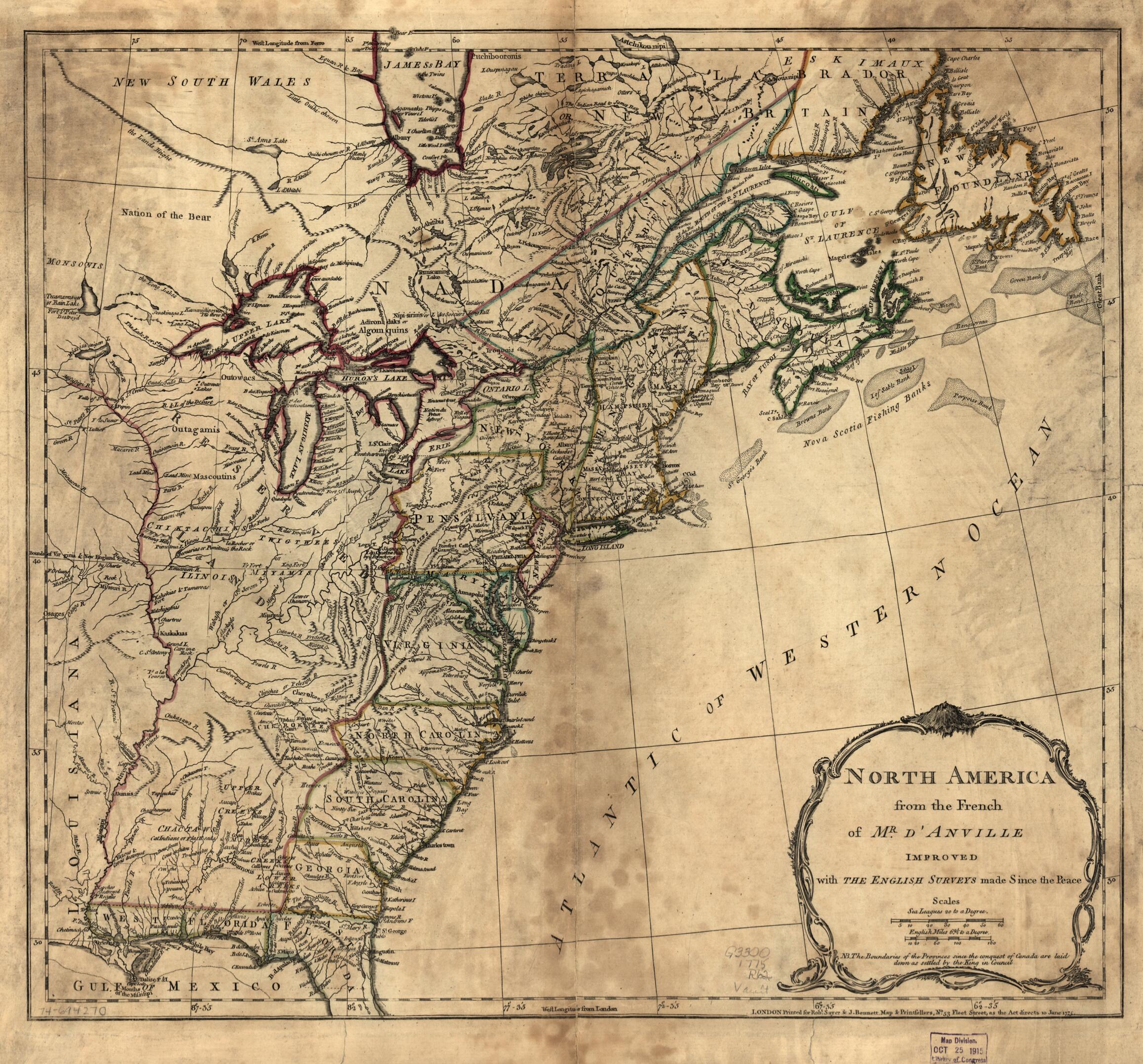This old map of North America from the French of Mr. D&