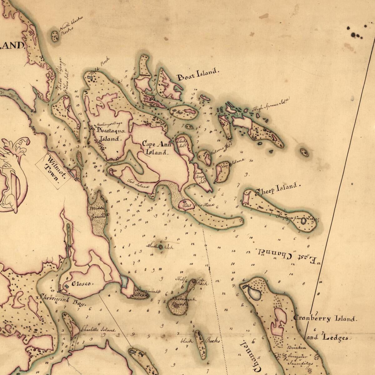 This old map of A Draught of the Harbour of Canso : Done by Order of His Excellency Montagu Wilmot, Esq., Governor and Commander In Chief of Nova Scotia, &c., &., & from 1764 was created by Charles Morris in 1764
