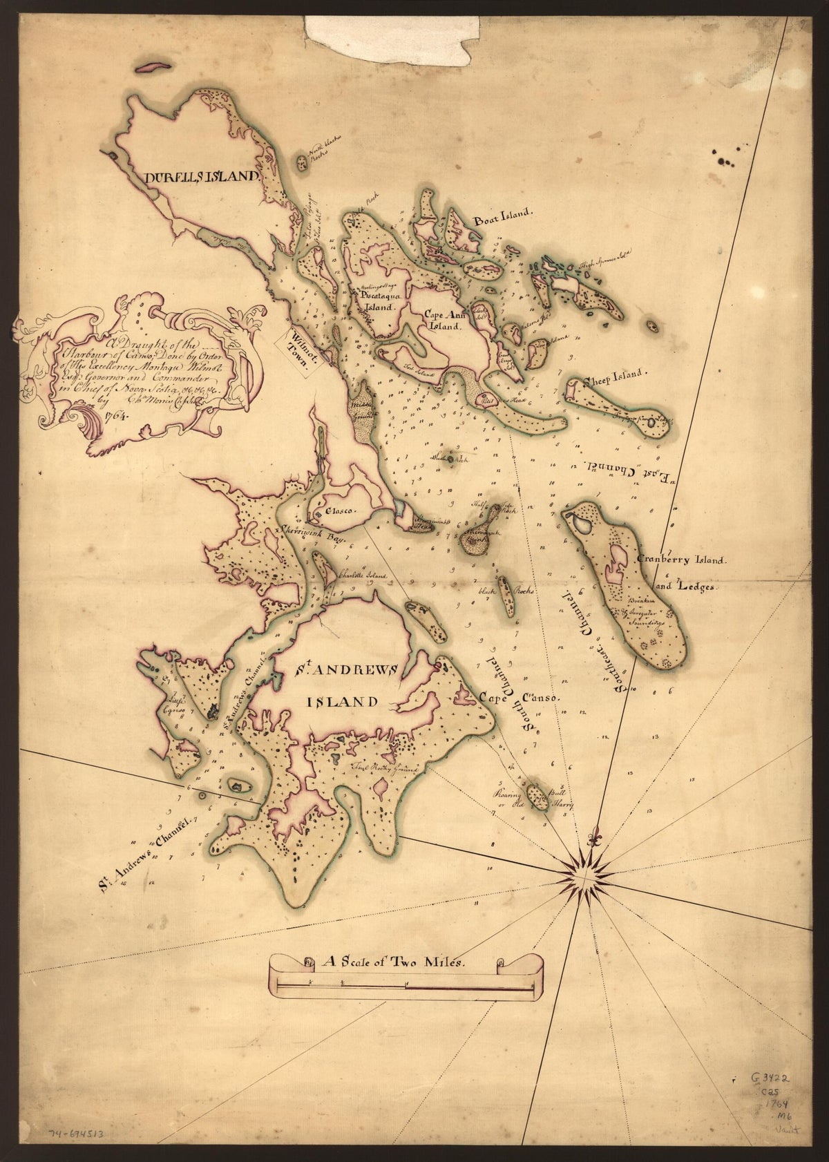 A Draught of the Harbour of Canso : Done by Order of His Excellency Montagu Wilmot, Esq., Governor and Commander In Chief of Nova Scotia, &c., &., & in 1764 by Relic Map Company