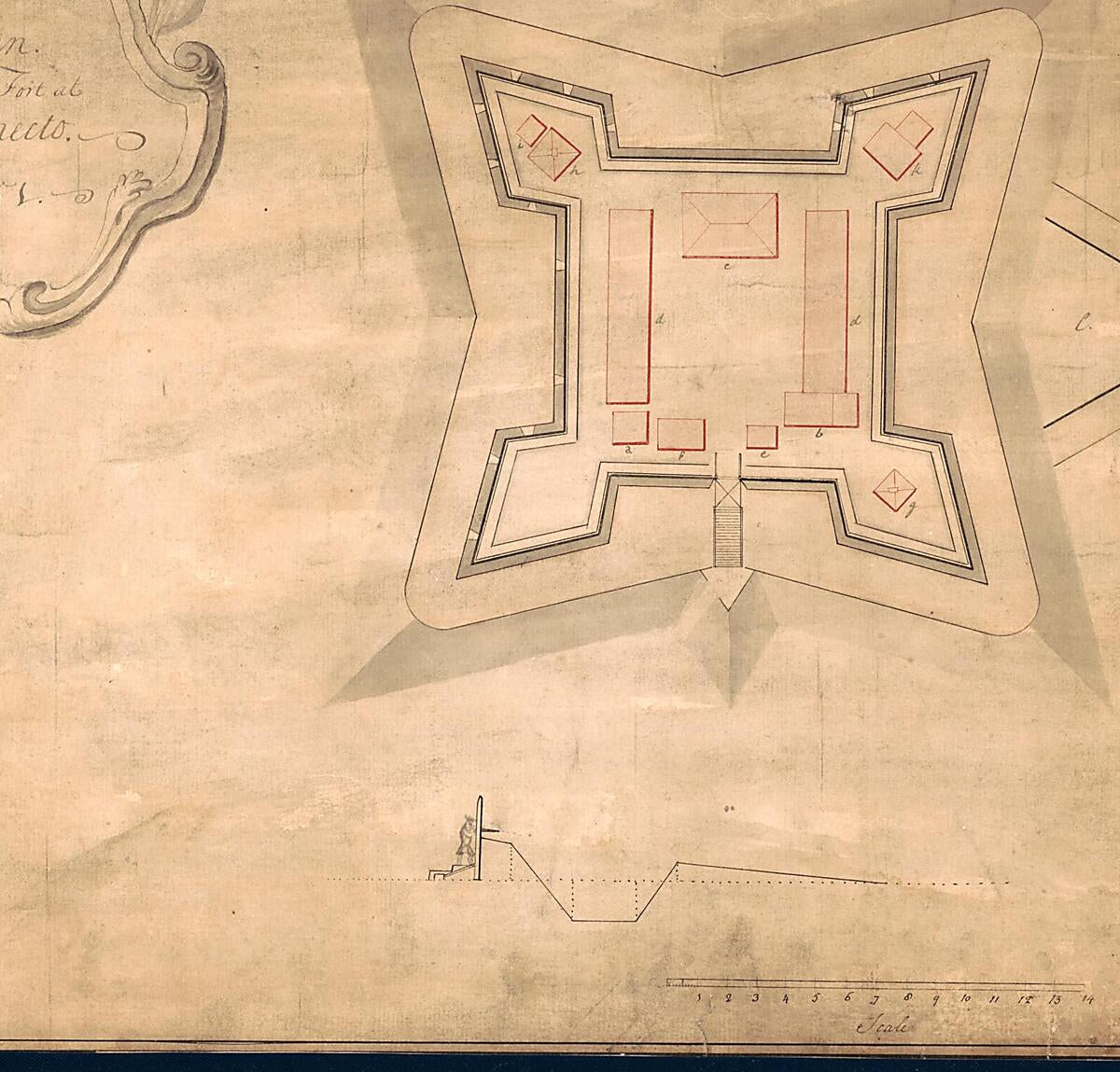 This old map of A Plan of the Fort at Chiegnecto from 1751 was created by  in 1751