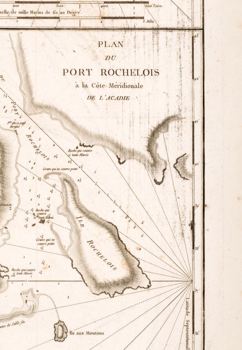 This old map of Plan Du Port De La Rivière St. Jean Situé à La Côte Septentrionale De La Baie Françoise De L&