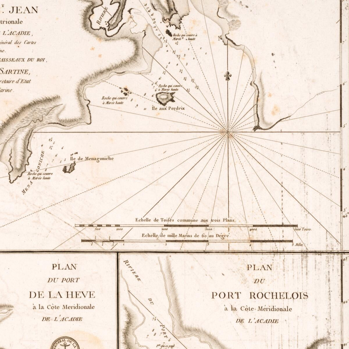 This old map of Plan Du Port De La Rivière St. Jean Situé à La Côte Septentrionale De La Baie Françoise De L&