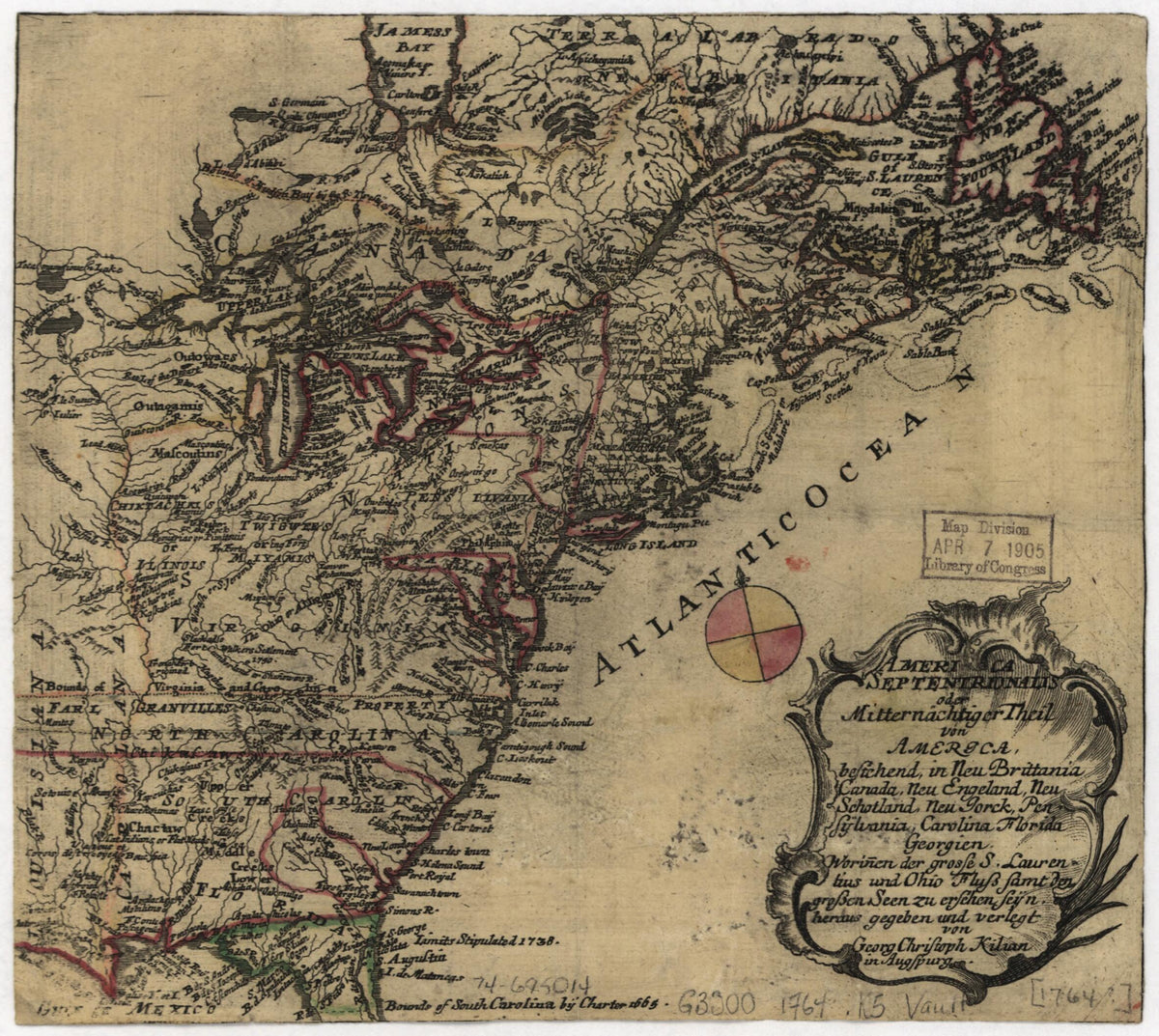 America Septentrionalis Oder Mitternächtiger Theil Von America 1764 by Relic Map Company