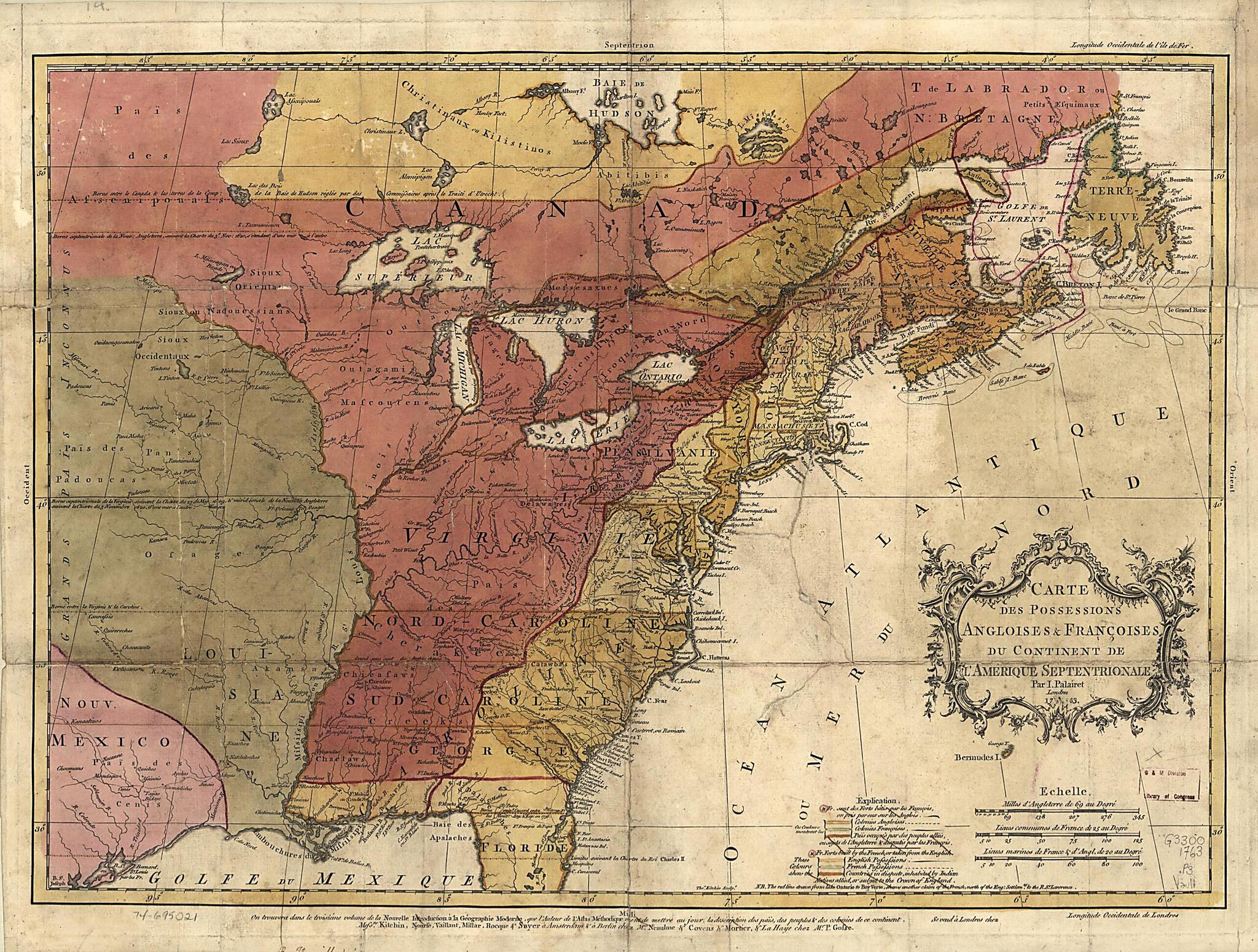 Carte Des Possessions Angloises & Françoises Du Continent De L&