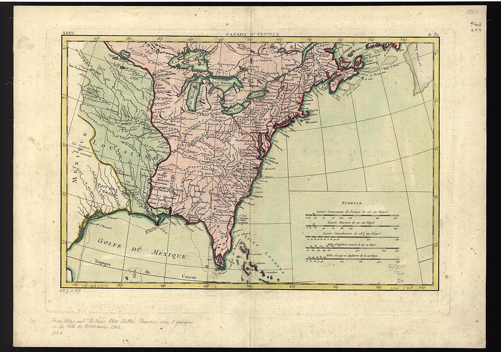 Canada IIe. Feuille, XXXV, B 32 1762 by Relic Map Company