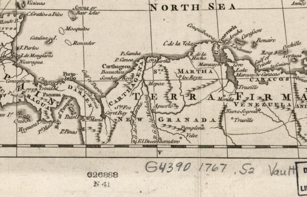 This old map of West Indies from 1767 was created by Thomas Salmon in 1767