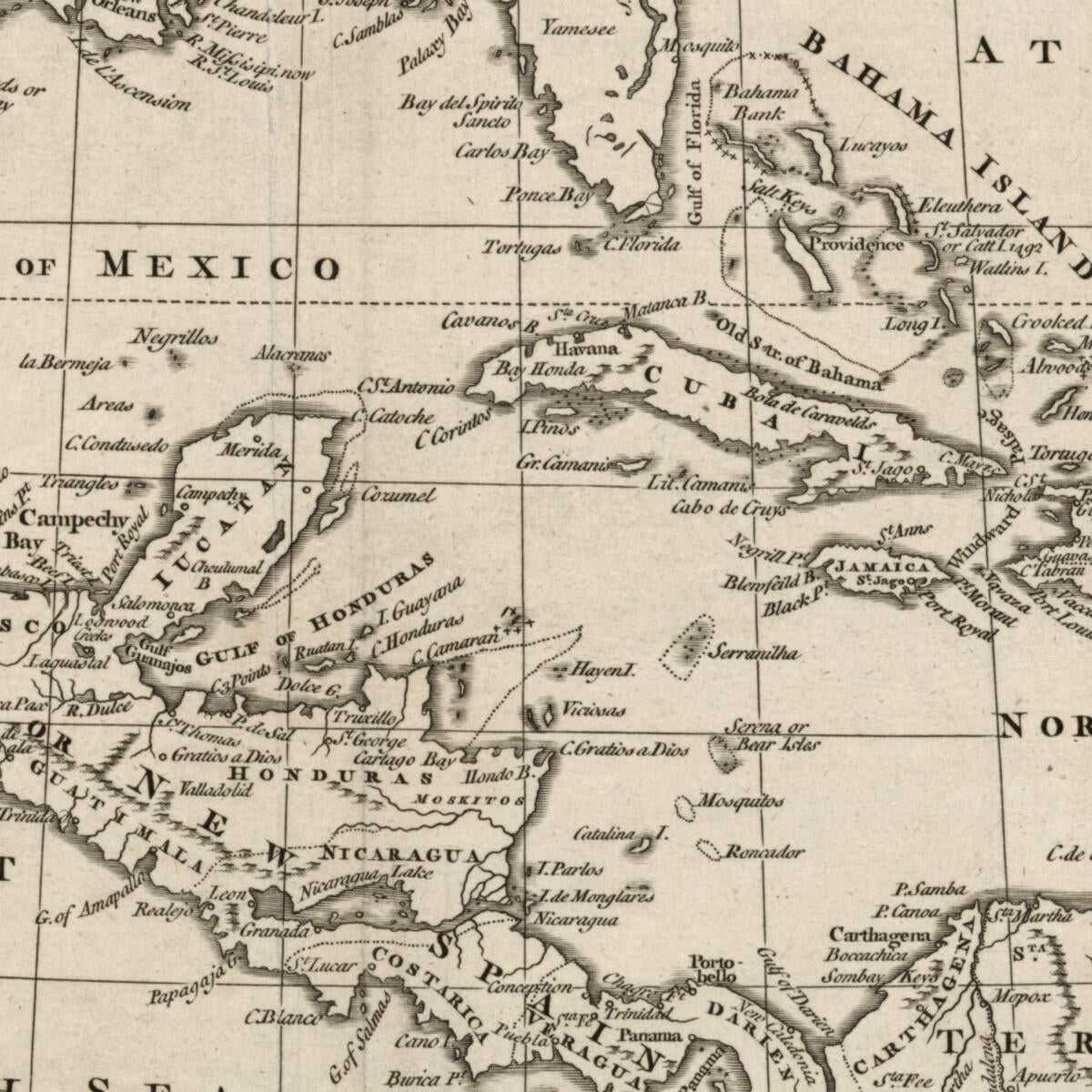 This old map of West Indies from 1767 was created by Thomas Salmon in 1767
