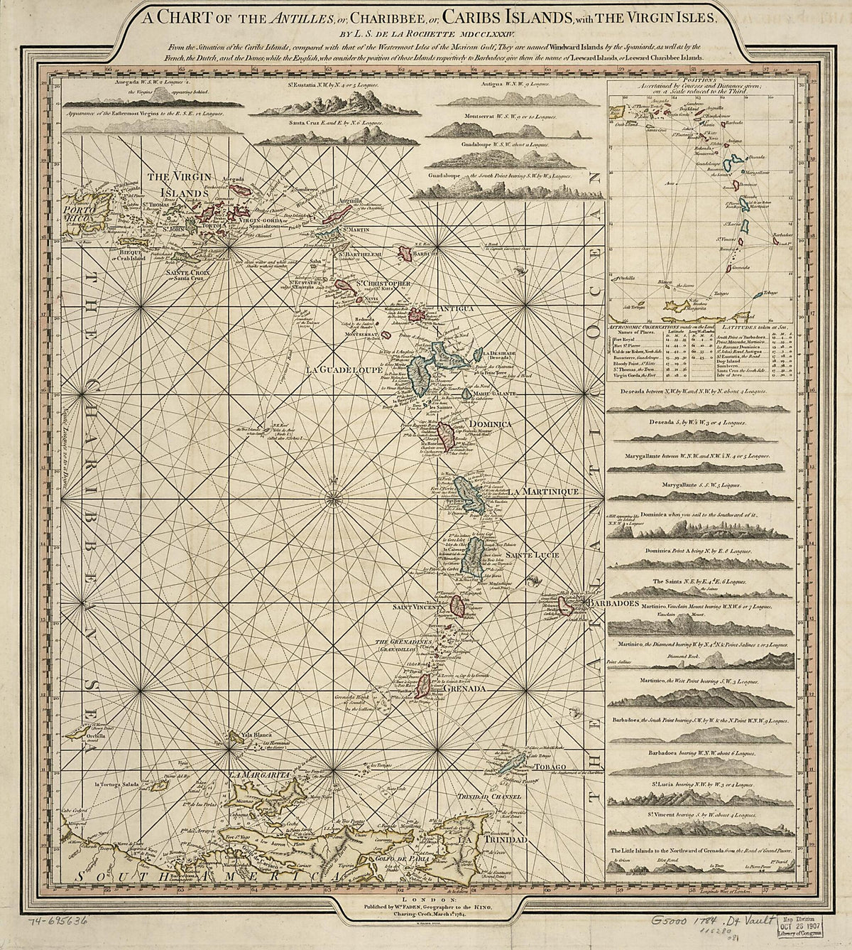 A Chart of the Antilles, Or, Charibbee, Or, Caribs Islands, With the Virgin Isles 1784 by Relic Map Company