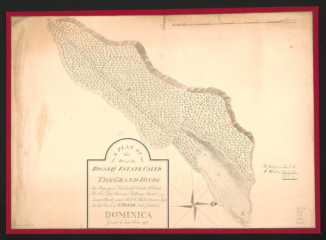 This old map of A Plan of That Part of the Rosalij Estate Call&