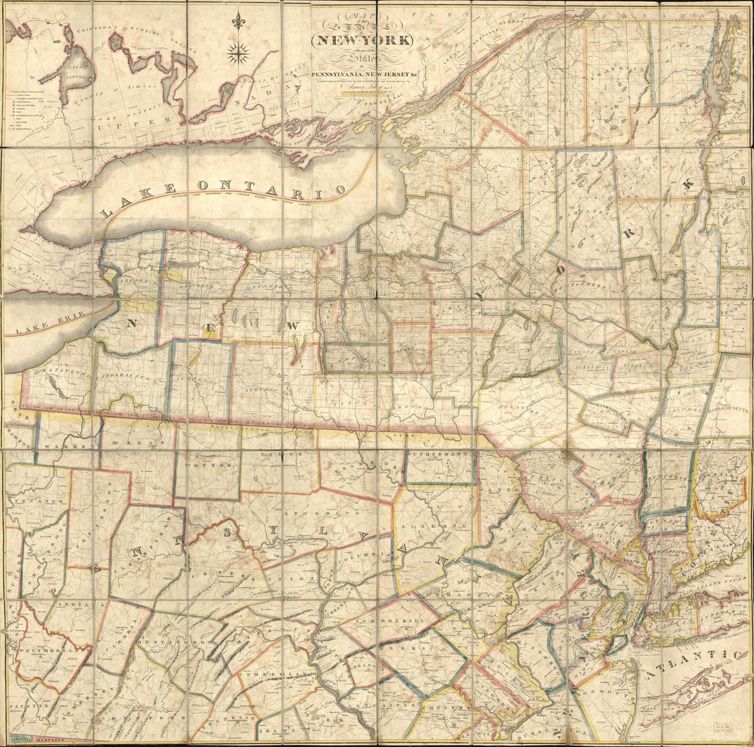 This old map of Map of the State of New York With Part of the States of Pennsylvania, New Jersey &c from 1817 was created by Amos Lay in 1817