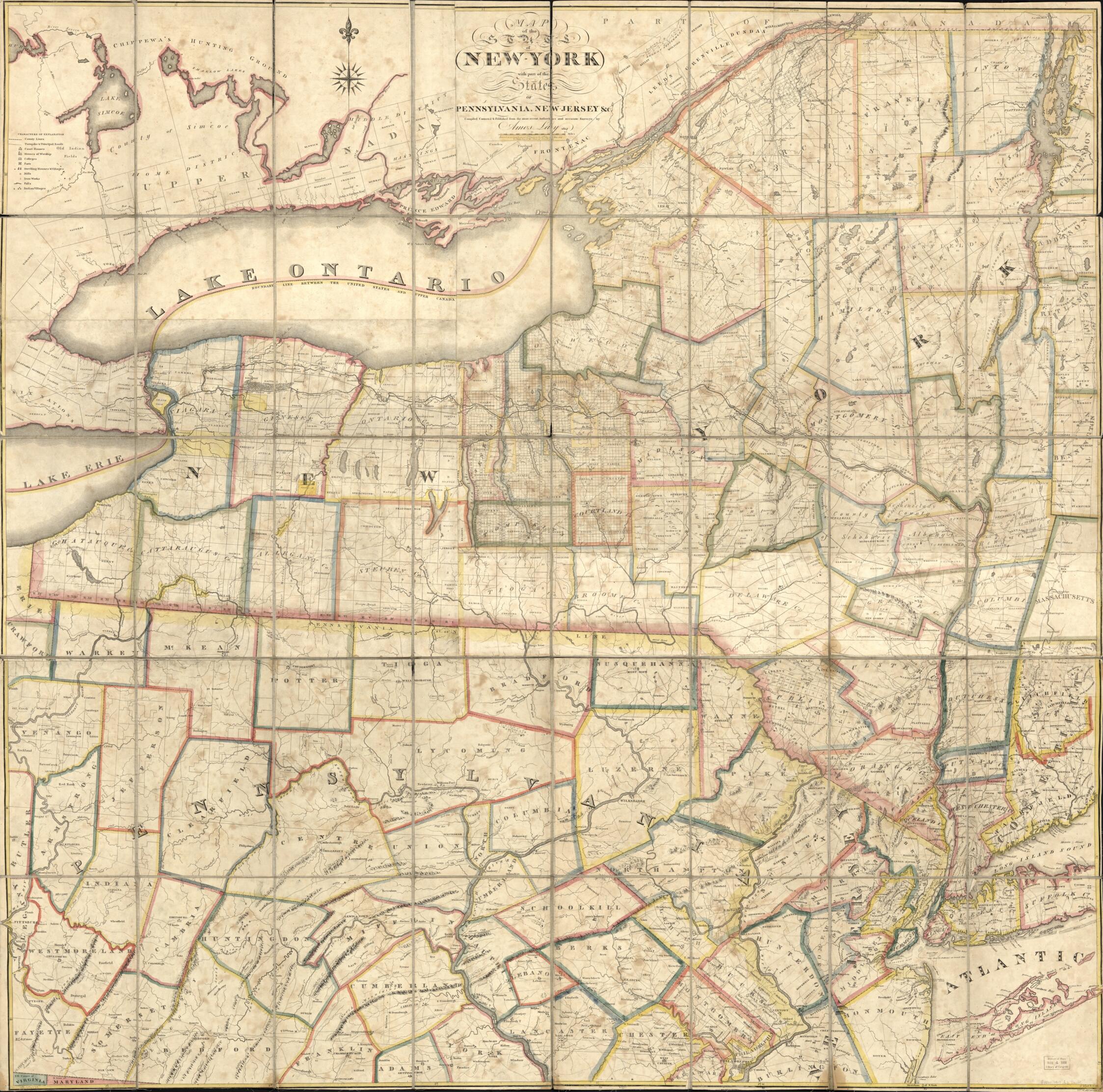 This old map of Map of the State of New York With Part of the States of Pennsylvania, New Jersey &c from 1817 was created by Amos Lay in 1817