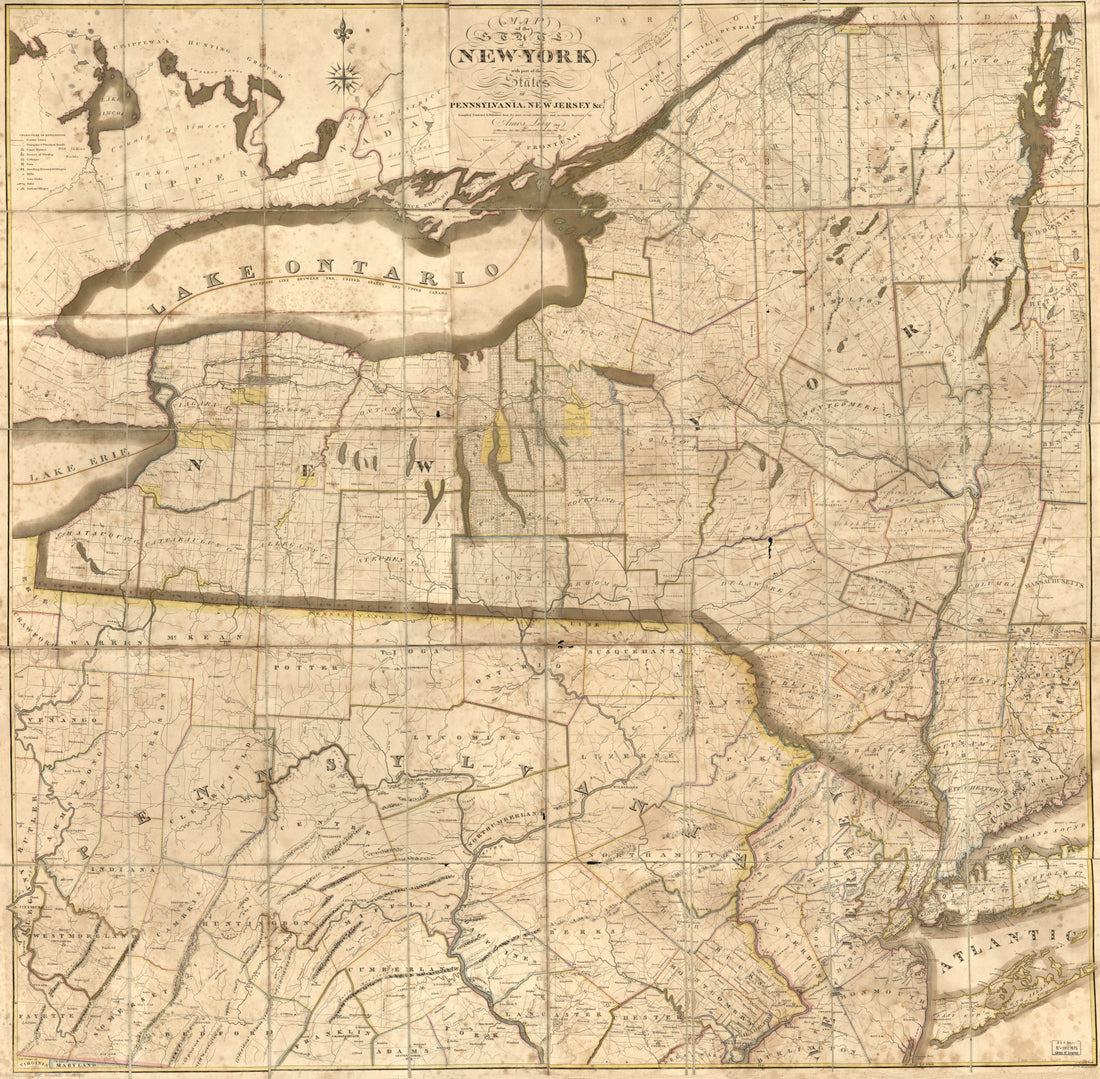 This old map of Map of the State of New York With Part of the States of Pennsylvania, New Jersey &c from 1817 was created by Amos Lay in 1817