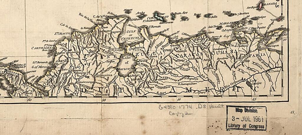 This old map of A Compleat Map of the West Indies Containing the Coasts of Florida, Louisiana, New Spain, and Terra Firma: With All the Islands from 1774 was created by Samuel Dunn, Robert Sayer in 1774