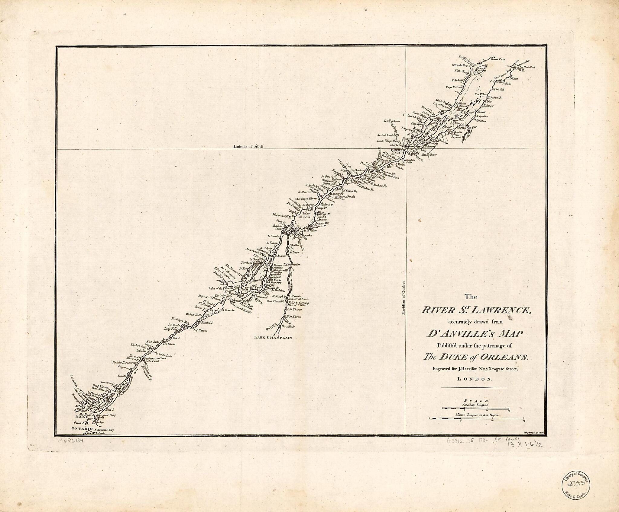 This old map of The River St. Lawrence from 1780 was created by Jean Baptiste Bourguignon D Anville, John Harrison, Simpkins in 1780