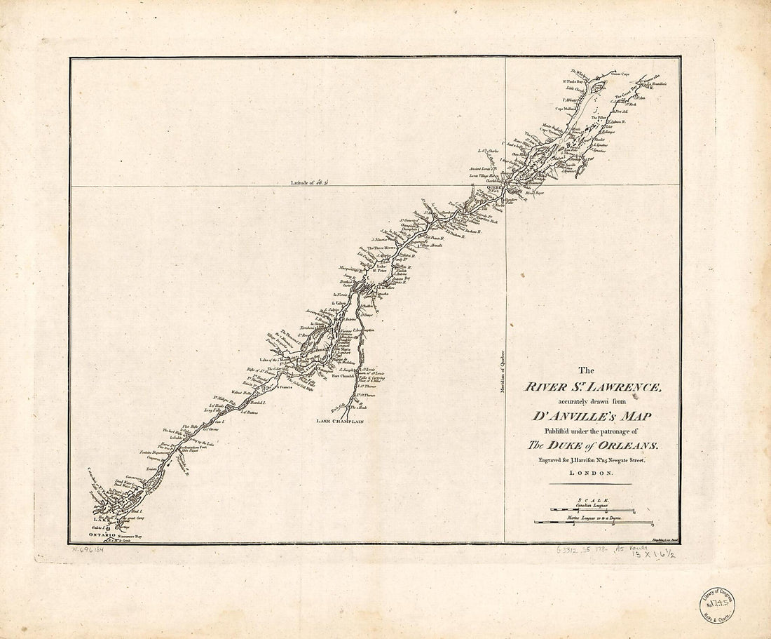 This old map of The River St. Lawrence from 1780 was created by Jean Baptiste Bourguignon D Anville, John Harrison, Simpkins in 1780
