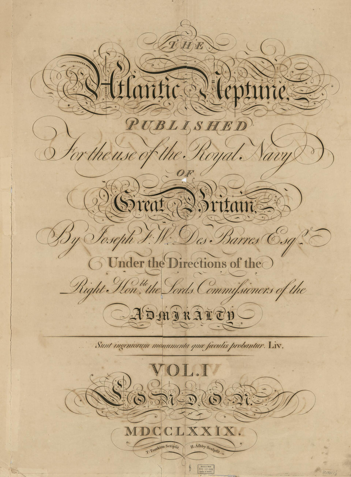 The Atlantic Neptune, Published for the Use of the Royal Navy of Great Britain 1779 by Relic Map Company