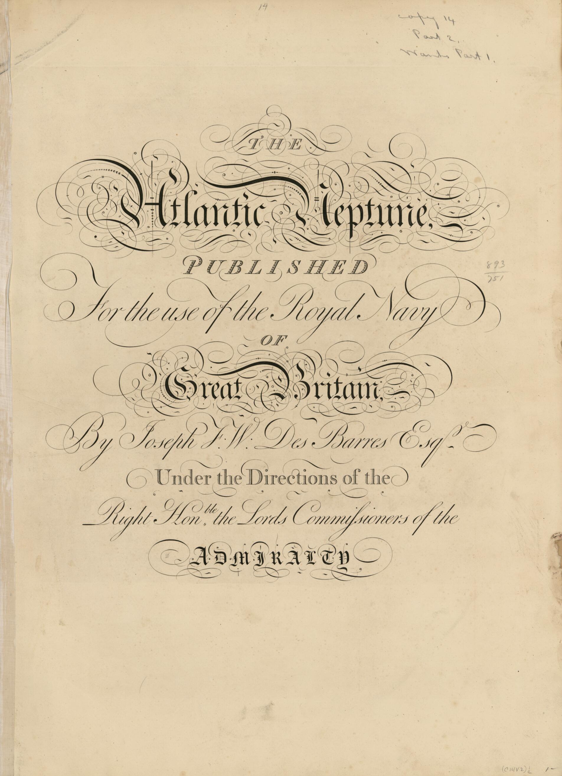 This old map of The Atlantic Neptune, Published for the Use of the Royal Navy of Great Britain from 1800 was created by Joseph F. W. (Joseph Frederick Wallet) Des Barres in 1800