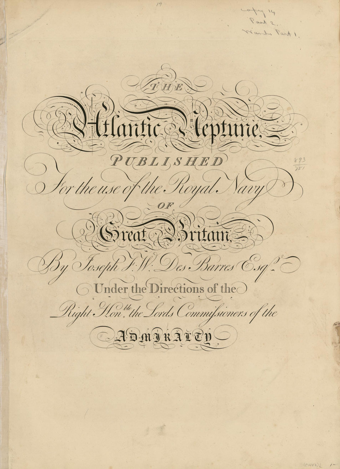 This old map of The Atlantic Neptune, Published for the Use of the Royal Navy of Great Britain from 1800 was created by Joseph F. W. (Joseph Frederick Wallet) Des Barres in 1800