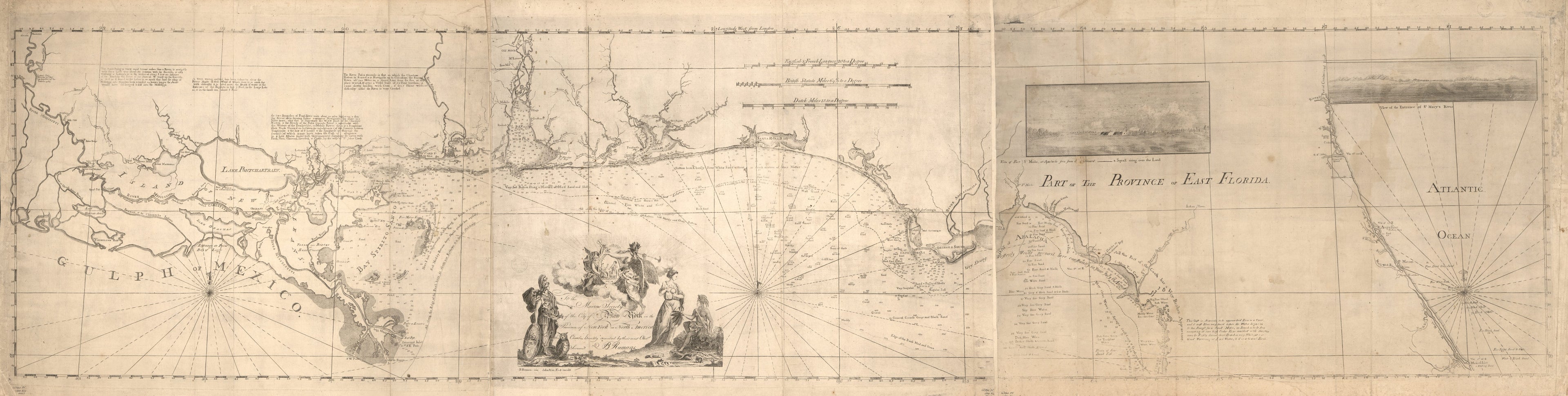 This old map of Maps of East and West Florida from 1781 was created by Bernard Romans in 1781