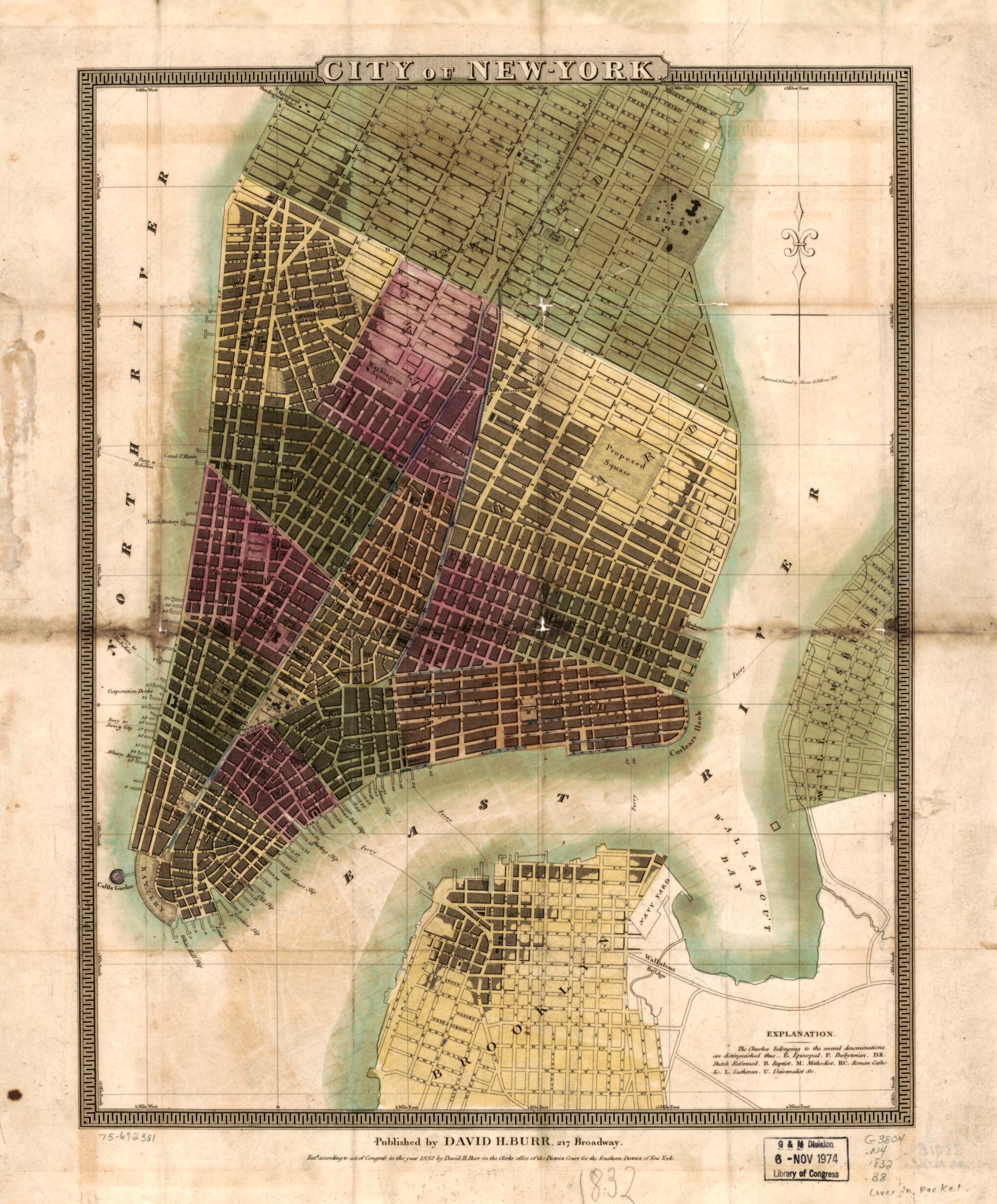 This old map of York from 1832 was created by David H. Burr, Illman & Pilbrow in 1832